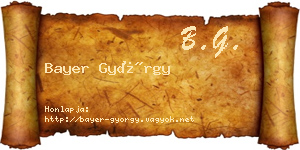 Bayer György névjegykártya